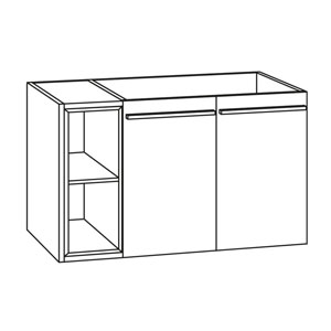 2 Türen, Einschubregal links: 2 Türen, Einschubregal links