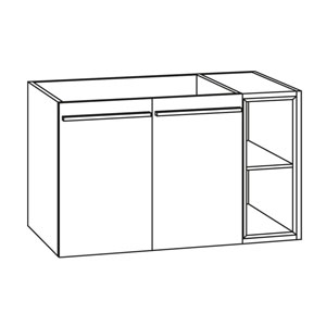 2 Türen, Einschubregal rechts: 2 Türen, Einschubregal rechts
