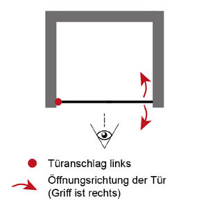 Drehtür pendelbar Links (für Nische): Drehtür pendelbar Links (für Nische)