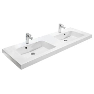 Mineralmarmor, Weiß, integrierter Überlauf: Mineralmarmor, Weiß, integrierter Überlauf