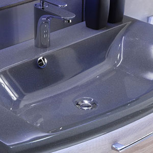 Mineralmarmor-Waschtisch - Grau-Metallic: Mineralmarmor-Waschtisch - Grau-Metallic