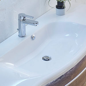 Mineralmarmor-Waschtisch - Weiß Glanz: Mineralmarmor-Waschtisch - Weiß Glanz