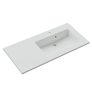 Solid Surface Waschtisch - Breite: 113 cm Rechts: Solid Surface Waschtisch - Breite: 113 cm Rechts