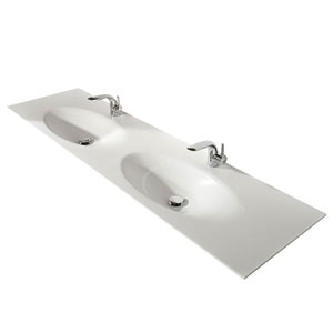 Krion-Doppelwaschtisch - Breite: 183 cm: Krion-Doppelwaschtisch - Breite: 183 cm