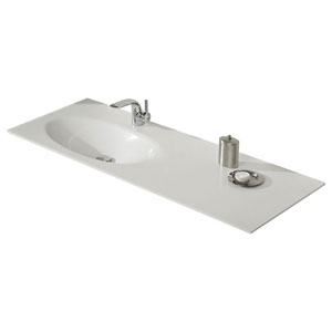 Krion-Waschtisch - Breite: 133 cm Links: Krion-Waschtisch - Breite: 133 cm Links