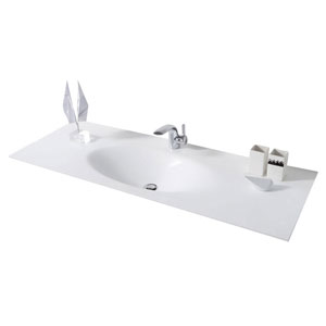 Krion-Waschtisch - Breite: 133 cm Mitte: Krion-Waschtisch - Breite: 133 cm Mitte