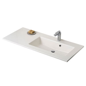 Mineralmarmor-Waschtisch - Breite: 113 cm Rechts: Mineralmarmor-Waschtisch - Breite: 113 cm Rechts