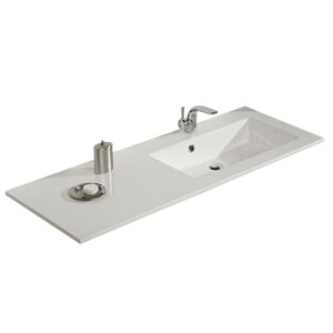 Mineralmarmor-Waschtisch - Breite: 133 cm Rechts: Mineralmarmor-Waschtisch - Breite: 133 cm Rechts