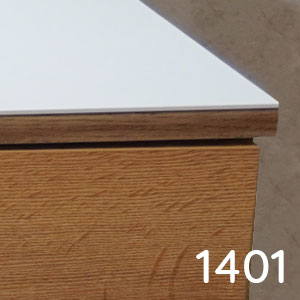 Weiß Matt / Kante: Eiche: Weiß Matt / Kante: Eiche