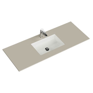 Krion-Waschtisch - 136 cm, Sand Natur, Clou-Überlauf: Krion-Waschtisch - 136 cm, Sand Natur, Clou-Überlauf