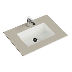 Krion-Waschtisch - 76 cm, Sand Natur, Clou-Überlauf: Krion-Waschtisch - 76 cm, Sand Natur, Clou-Überlauf