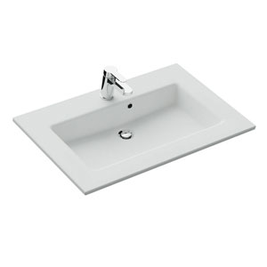 Solid Surface WT - 92 cm, Weiß Matt, integrierter Überlauf: Solid Surface WT - 92 cm, Weiß Matt, integrierter Überlauf