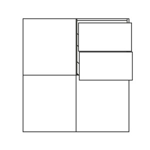 mit 2 Auszügen oben rechts: mit 2 Auszügen oben rechts