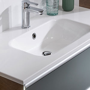 Mineralmarmor-Doppelwaschtisch - 121 cm: Mineralmarmor-Doppelwaschtisch - 121 cm