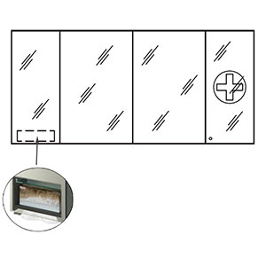 Platz für Kosmetik-Tuchbox links, Abschließbare Tür rechts: Platz für Kosmetik-Tuchbox links, Abschließbare Tür rechts