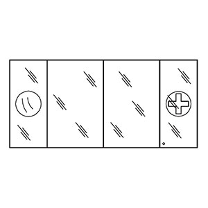 Abschließbare Drehtür rechts, Lupenspiegel links: Abschließbare Drehtür rechts, Lupenspiegel links