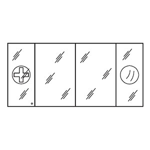 Abschließbare Drehtür links, Lupenspiegel rechts: Abschließbare Drehtür links, Lupenspiegel rechts