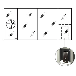 Abschließbare Drehtür links, Platz für Seifenspender rechts: Abschließbare Drehtür links, Platz für Seifenspender rechts