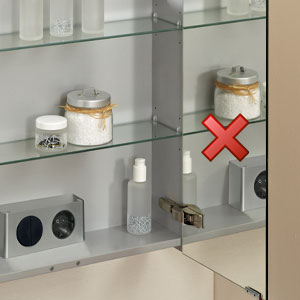 einfach verspiegelt - Tiefe Spiegelschrank 17 cm: einfach verspiegelt - Tiefe Spiegelschrank 17 cm