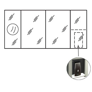 Lupenspiegel links, Platz für den Seifenspender rechts: Lupenspiegel links, Platz für den Seifenspender rechts