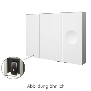 Lupenspiegel rechts, Platz für Seifenspender links: Lupenspiegel rechts, Platz für Seifenspender links