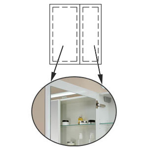 mit 2 Innenspiegeln - B / H: 46 / 59,5 cm: mit 2 Innenspiegeln - B / H: 46 / 59,5 cm