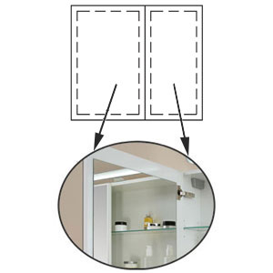 mit 2 Innenspiegeln - B / H: 66 / 59,5 cm: mit 2 Innenspiegeln - B / H: 66 / 59,5 cm