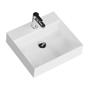 50 cm - ELEGANCE Squared, Keramik, Zwangsablauf: 50 cm - ELEGANCE Squared, Keramik, Zwangsablauf