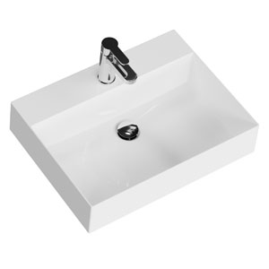 60 cm - ELEGANCE Squared, Keramik, Zwangsablauf: 60 cm - ELEGANCE Squared, Keramik, Zwangsablauf