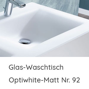 Glas Doppelwaschtisch Optiwhite matt 1406 mm Breite: Glas Doppelwaschtisch Optiwhite matt 1406 mm Breite
