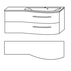 Mineralguss Ablage links 1212 mm Breite: Mineralguss Ablage links 1212 mm Breite