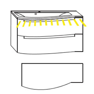 Mineralguss Ablage rechts 912 mm Breite mit LED-Beleuchtung: Mineralguss Ablage rechts 912 mm Breite mit LED-Beleuchtung
