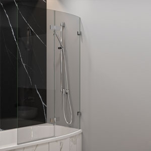 Glasabtrennung mit repaClear veredelt, 985 x 1450 mm: Glasabtrennung mit repaClear veredelt, 985 x 1450 mm