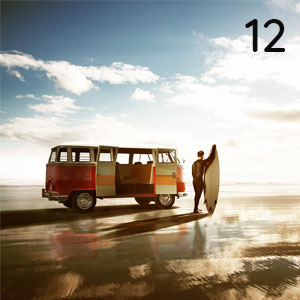 Surfer mit Bulli: Surfer mit Bulli