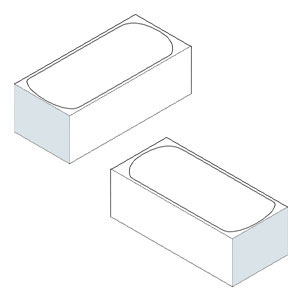 mit zwei Badewannenschürzen - P075 - Kurze Seiten: mit zwei Badewannenschürzen - P075 - Kurze Seiten