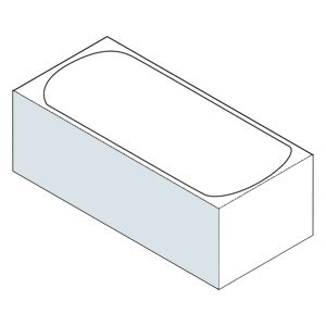 mit Badewannenschürze - P150R - Lange Seite: mit Badewannenschürze - P150R - Lange Seite
