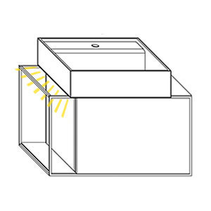 Becken links, mit Waschtisch-Beleuchtung 0,7 Watt: Becken links, mit Waschtisch-Beleuchtung 0,7 Watt