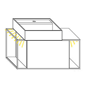 Becken links, mit Waschtisch-Beleuchtung 2 x 0,7 Watt: Becken links, mit Waschtisch-Beleuchtung 2 x 0,7 Watt