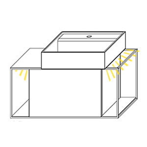 Becken rechts, mit Waschtisch-Beleuchtung 2 x 0,7 Watt: Becken rechts, mit Waschtisch-Beleuchtung 2 x 0,7 Watt