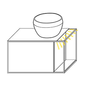 Becken rechts, mit Waschtisch-Beleuchtung 0,7 Watt: Becken rechts, mit Waschtisch-Beleuchtung 0,7 Watt