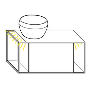 Becken links, mit Waschtisch-Beleuchtung 2 x 0,7 Watt: Becken links, mit Waschtisch-Beleuchtung 2 x 0,7 Watt