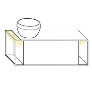 Becken links, mit Waschtisch-Beleuchtung 2 x 0,7 Watt: Becken links, mit Waschtisch-Beleuchtung 2 x 0,7 Watt