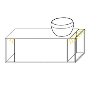 Becken rechts, mit Waschtisch-Beleuchtung 2 x 0,7 Watt: Becken rechts, mit Waschtisch-Beleuchtung 2 x 0,7 Watt