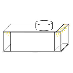 Becken rechts, mit Waschtisch-Beleuchtung 2 x 0,7 Watt: Becken rechts, mit Waschtisch-Beleuchtung 2 x 0,7 Watt