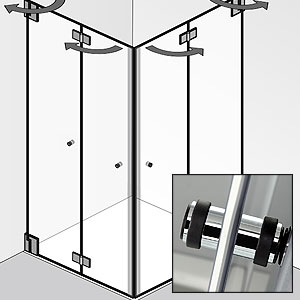 mit zusätzlichem Knaufgriff am 2. Türelement - links: mit zusätzlichem Knaufgriff am 2. Türelement - links