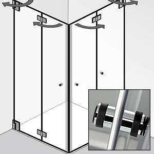 mit zusätzlichem Knaufgriff am 2. Türelement - rechts: mit zusätzlichem Knaufgriff am 2. Türelement - rechts