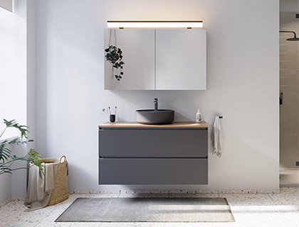 Nobilia Relax Badmöbel Set grau matt Nobilia Relax Badmöbel Set grau matt