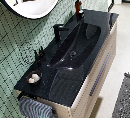 Pelipal 6025 Möbelwaschtisch Schwarz Pelipal 6025 Möbelwaschtisch Schwarz