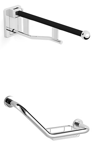 Barrierefreie WC Griffe Toilette mit Klappgriffen